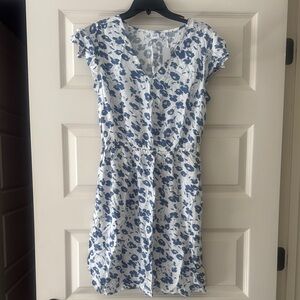 Gap Floral Blue and White Dress - Size M - NWT